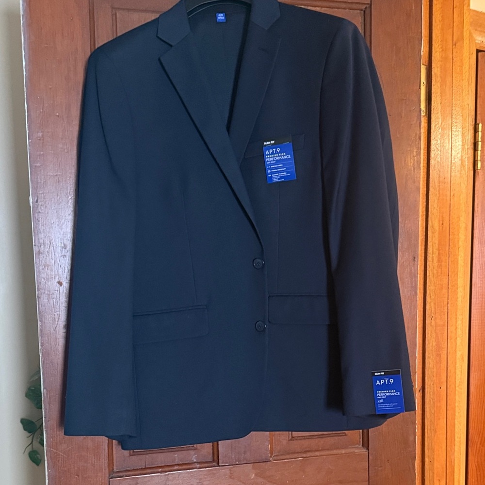Apt. 9 Men's Dark Navy Premier Flex Performance Blazer Slim Fit NWT 42R